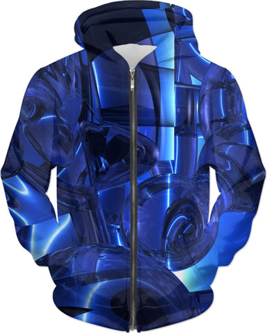 Blue Dreamscape Abstract Hoodie