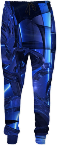 Blue Dreamscape Abstract Sweatpants