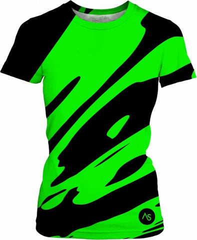 Lime Blacklight UV Reactive Women's Cut T-shirt