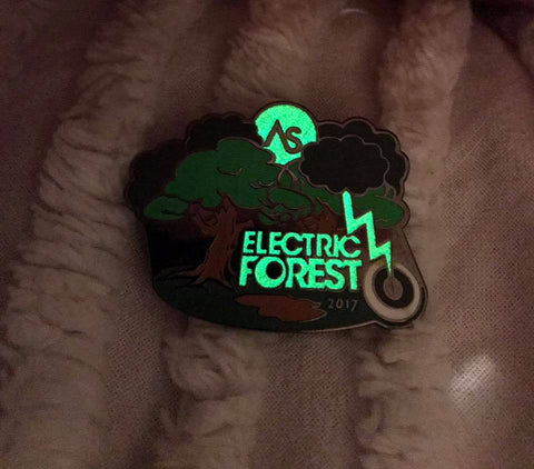Electric Forest "Mudfest" 2017 Glow in the dark pin